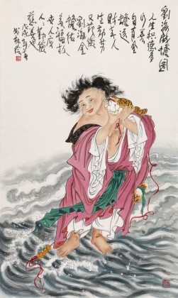 【已售】南海禪寺 妙林居士 四尺《劉海戲蟾圖》