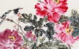 曲逸之 四尺《云想衣裳花想容》 河南省著名花鳥畫家