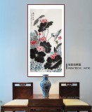 【已售】朱祖義 四尺荷花圖《香遠溢清》 中國老子書畫院副院長