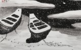 王永剛 四尺斗方《小河飛雪圖》 國家一級美術(shù)師（詢價）