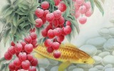 【已售】趙逸梅 四尺斗方《雙魚大利圖》 著名工筆畫家