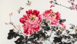 【已售】曲逸之 六尺對開《含香帶露》 河南省著名花鳥畫家