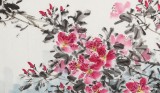 曲逸之 六尺對開《春到南枝》 河南省著名花鳥畫家