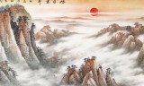 【已售可定制】李碧峰 小八尺《旭日東升》 中國書畫家協會理事