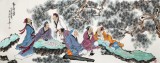 【已售】南海禪寺 妙林居士小六尺《對弈圖》