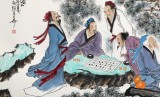 【已售】南海禪寺 妙林居士小六尺《對弈圖》
