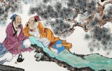 【已售】南海禪寺 妙林居士小六尺《對弈圖》