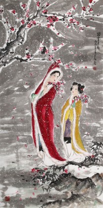 【已售】南海禪寺 妙林居士 四尺《踏雪尋梅》