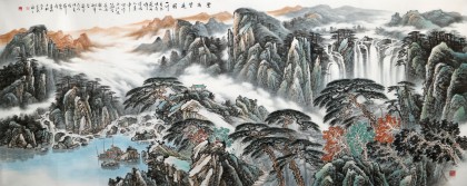 【已售】中國書畫家協(xié)會理事李碧峰 小八尺《登高望遠圖》