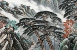 【已售】中國書畫家協(xié)會理事李碧峰 小八尺《登高望遠圖》