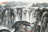 【已售】中國書畫家協(xié)會理事李碧峰 小八尺《登高望遠圖》