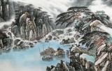 【已售】中國書畫家協(xié)會理事李碧峰 小八尺《登高望遠圖》