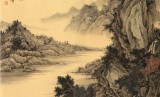 【已售】吳顯剛 《幽谷聽泉》貴州七星關美協主席