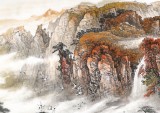 【已售可訂制】李碧峰 小八尺《秋山鳴泉圖》 中國書畫家協會理事