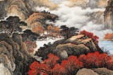 【已售】蔣元發(fā) 小六尺《源遠流長》 廣西著名山水畫家