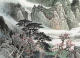 【已售】廖崧越 四尺《云生幽壑南浦灣》 廣西桂林美協會員