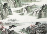 【已售】廖崧越 四尺《云生幽壑南浦灣》 廣西桂林美協會員