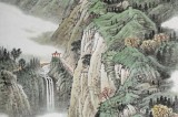 【已售】廖崧越 四尺《春溪行旅》 廣西桂林美協會員