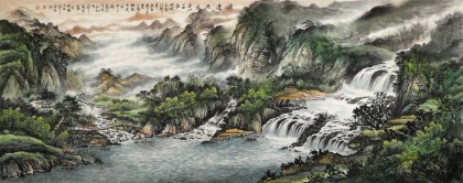 【已售】王友金 小八尺《源遠流長》 氣象宏大 流水生財