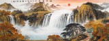 【已售】楊銘昌 小六尺《旭日東升》 安徽山水畫研究協會理事