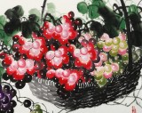 黃藝四尺斗方葡萄畫《碩果圖》