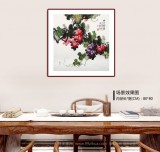 黃藝四尺斗方葡萄畫《碩果累累》