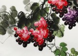 黃藝四尺斗方葡萄畫《碩果圖》