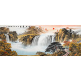 【已售】楊銘昌 小六尺《旭日東升》 安徽山水畫研究協會理事