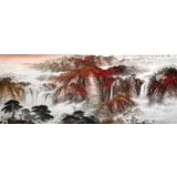【已售可訂制】李碧峰 小八尺《 秋山飲馬圖》 中國書畫家協會理事