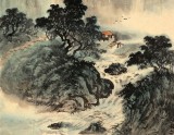 何實 四尺三開《雨后青山分外嬌》 吉林著名山水畫家