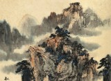 何實 四尺三開《流云縹緲隱仙壇》 吉林著名山水畫家