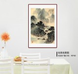 何實 四尺三開《雨后青山分外嬌》 吉林著名山水畫家