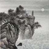 劉金河 《蓬萊夜月》中美協會員 （詢價）