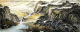 【已售】王友金 小八尺《源遠流長》 招財山水畫