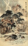 【已售】何實 四尺三開《松風水韻遇知音》 吉林著名山水畫家