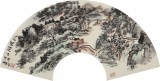 【已售】張建文 扇面《縱橫湖山》 中美協會員 清華美院高研班導師