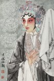 梁健 畫戲《國色天香》 當代百杰畫家 中美協會員 代表作花旦題材