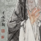 梁健 畫戲《國色天香》 當代百杰畫家 中美協會員 代表作花旦題材