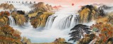 【已售】楊銘昌 小六尺《源遠流長》 安徽山水畫研究協會理事