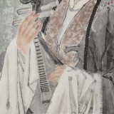 梁健 畫(huà)戲《惠風(fēng)和暢》 當(dāng)代百杰畫(huà)家 中美協(xié)會(huì)員 代表作花旦題材