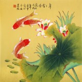 【已售】凌雪 四尺斗方《年年有余》 北京美協會員