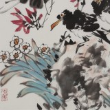 【已售】柳常學(xué) 四尺三開《春意圖》 中國(guó)書畫家協(xié)會(huì)理事