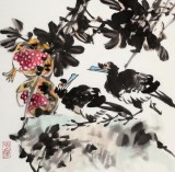 【已售】柳常學 四尺三開《石榴圖》 中國美協會員