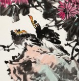 【已售】柳常學 四尺三開《采菊東籬下》 中國美協會員