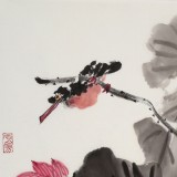 【已售】柳常學 四尺三開《自在水云鄉》 中國美協會員
