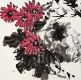 【已售】柳常學(xué) 四尺三開(kāi)《賞秋圖》 中國(guó)美協(xié)會(huì)員