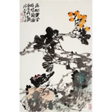 【已售】柳常學(xué) 四尺三開《滿樹黃金掛枝頭》 中國美協(xié)會員