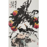 【已售】柳常學 四尺三開《碩果累累》 中國書畫家協會理事