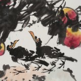 【已售】柳常學 四尺三開《碩果累累》 中國書畫家協會理事