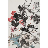 【已售】柳常學 四尺三開《春意圖》 中國書畫家協會理事